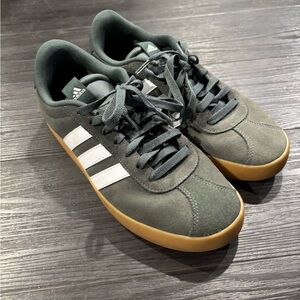 Adidas Men's Green Sneakers with White Stripes